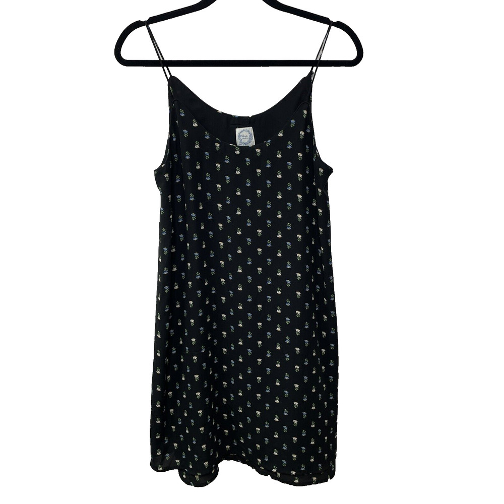 Y2K Vtg Blue‎ Rain Babydoll Dress Slip Floral Fairy Bohemian Whimsigoth Grunge M